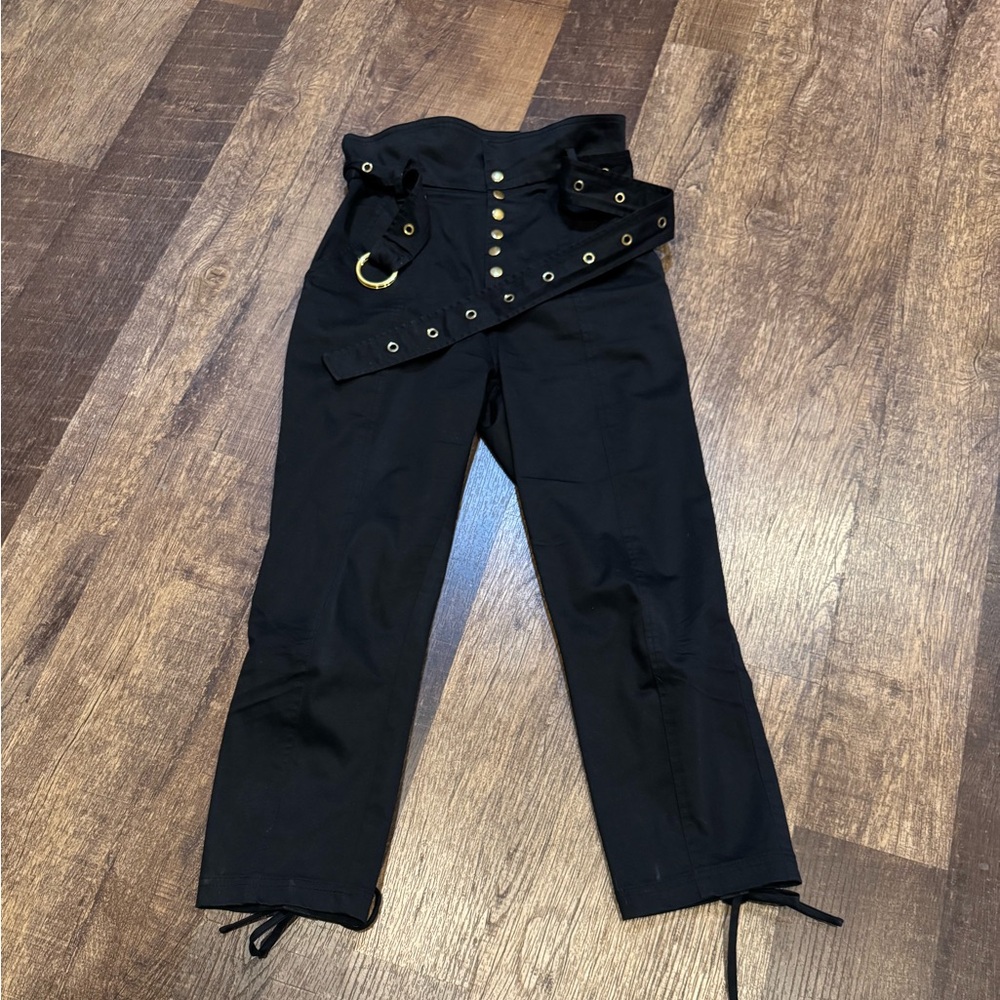 Marissa Webb Gia Twill Pant in Black 6 - Picture 4 of 12